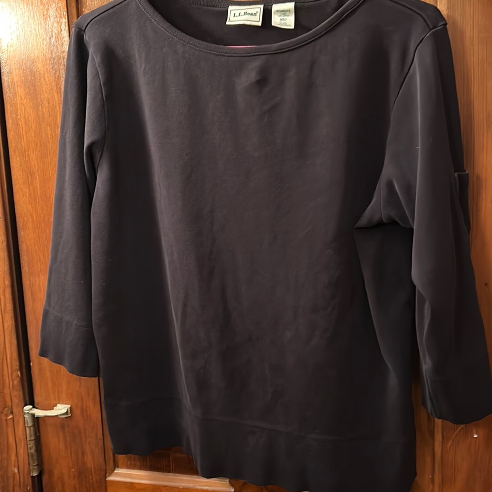 LL Bean like new black tunic with 3/4 sleeves